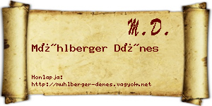 Mühlberger Dénes névjegykártya